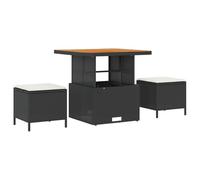 Gecheer Set di Divani da Giardino da 11 Pezzi con Cuscini Polyrattan Nero AcaciaDivano da giardino cuscini