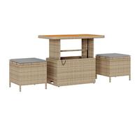 Gecheer Set di Divani da Giardino in 8 Pezzi con Cuscini Beige Polyrattan AcaciaDivano da giardino cuscini