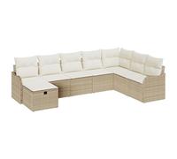 Gecheer Set di Divani da Giardino in 8 Pezzi con Cuscini Beige PolyrattanDivano da giardino cuscini