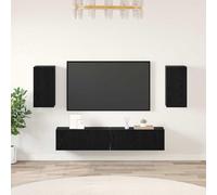 Gecheer Set di Mobile TV 4 pcs Rovere Nero 80 x 30 x 30.5 cmScaffale per TV