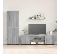 Gecheer Set di mobile TV da 4 pezzi 4 pcs Grigio sonomaMobile TV con LED
