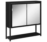 Gecheer Set di mobili da bagno 3 pezzi legno ingegnerizzato quercia neraSet Mobili Bagno