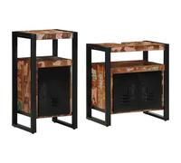 Gecheer Set di mobili per il bagno 2 pcs legno massello di riciclo