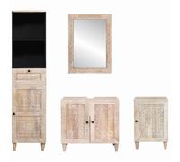 Gecheer Set di mobili per il bagno 4 pcs Bianco 38 x 33 x 160 cmMobile Bagno in Rovere