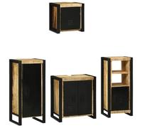 Gecheer Set di mobili per il bagno 4 pcs Legno di mango masselloMobili bagno