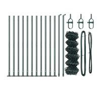 Gecheer Set di pali del recinto Argento 25 x 0.6 mCancello Giardino Grigio