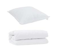 Gecheer Set di Piumoni con Cuscino 2 pezzi Bianco, Microfibra, Comfort, Esterno, Ideale per notti tranquille