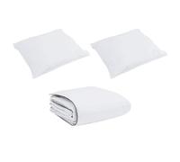 Gecheer Set di Piumoni con cuscino 3 pcs Bianco Microfibra e cotonePiumone con cuscini