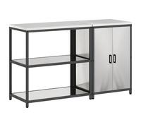 Gecheer Set di Stoccaggio per Cucina 2 pcs Argento 150 x 50 x 92 cmsoluzioni organizzazione cucina