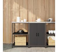 Gecheer Set di Stoccaggio per Cucina 2 pcs Nero 120 x 50 x 92 cmOrganizzatori cucina