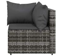 Gecheer Set Divani da Giardino 3 pz con Cuscini in Polyrattan GrigioSalottino da giardino in polyrattan
