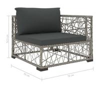 Gecheer Set Divani da Giardino 5 pz con Cuscini in Polyrattan GrigioDivano da giardino cuscini