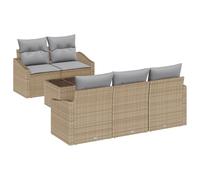 Gecheer Set Divani Giardino 6 Pezzi con Cuscini Beige in Rattan PolimericoSet giardino relax