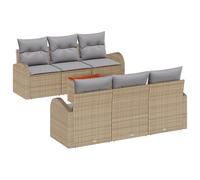 Gecheer Set Divani Giardino 7 Pezzi con Cuscini Beige Rattan Polipropilene AcaciaDivano da giardino cuscini