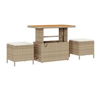 Gecheer Set divani giardino 8 pezzi con cuscini beige polyrattan acacia