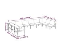 Gecheer Set Divano da Giardino 10 pcs Antracite AcciaioSalottino da giardino in polyrattan