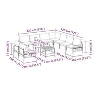 Gecheer Set Divano da Giardino 10 pcs Antracite AcciaioSalottino da giardino in polyrattan