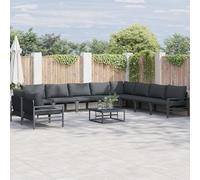 Gecheer Set Divano da Giardino 10 pcs Antracite AcciaioSalottino da giardino in polyrattan