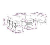 Gecheer Set Divano da Giardino 10 pcs Antracite AcciaioSet lounge da esterno resistente alle