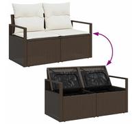 Gecheer Set Divano da Giardino 10 pcs Marrone e crema 100 x 55 x 73 cmSalotto Giardino Complet