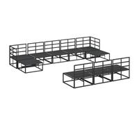 Gecheer Set Divano da Giardino 10 pcs Nero 353 x 141.5 x 71 cmSalottino da giardino in polyrattan