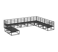 Gecheer Set Divano da Giardino 10 pcs Nero 353 x 283 x 71 cm AlluminioSalottino da giardino in polyrattan