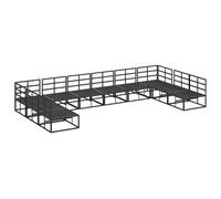 Gecheer Set Divano da Giardino 10 pcs Nero 423 x 211,5 x 71 cmSet lounge da esterno resistente alle
