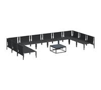 Gecheer Set Divano da Giardino 11 pcs Antracite AcciaioSalottino da giardino in polyrattan
