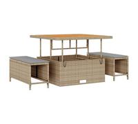 Gecheer Set Divano da Giardino 11 pcs Beige 100 x 100 x 71 cmSet Pranzo Giardino
