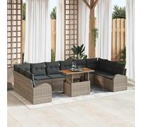 Gecheer Set Divano da Giardino 11 pcs Grigio Poly RattanSet Divani da Esterno