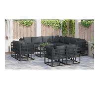 Gecheer Set Divano da Giardino 11 pcs Nero 283 x 283 x 71 cm AlluminioDivano da giardino cuscini
