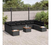Gecheer Set Divano da Giardino 11 pcs Nero 344 x 209 x 85 cmSet Pranzo Giardino