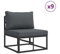 Gecheer Set Divano da Giardino 11 pcs Nero 353 x 211.5 x 71 cmSalottino da giardino in polyrattan