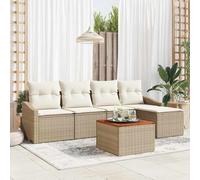 Gecheer Set Divano da Giardino 6 pcs Beige, biancoSalotto Giardino Complet