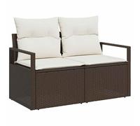 Gecheer Set Divano da Giardino 6 pcs Marrone e crema 230 x 117 x 85 cmSalotto Giardino Complet