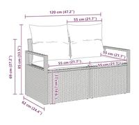 Gecheer Set divano da giardino 6 pezzi con cuscini Beige PolirattanSet giardino relax