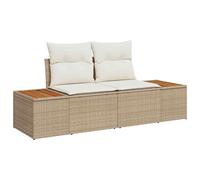 Gecheer Set divano da giardino 6 pezzi con cuscini Rattan polianco beige AcaciaSet giardino relax