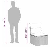 Gecheer Set Divano da Giardino 7 pcs Grigio chiaro Poly RattanSalotto Giardino Complet