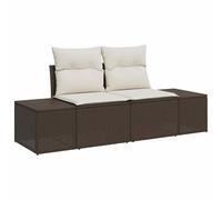 Gecheer Set Divano da Giardino 7 pcs Marrone e crema 55 x 55 x 37 cmSalotto Giardino Complet
