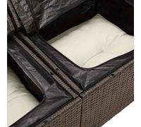 Gecheer Set divano da giardino 7 pezzi con cuscini Rattan Polirattan MarroneDivano da giardino cuscini