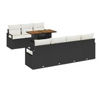 Gecheer Set Divano da Giardino 8 pcs Nero, Crema 100 x 55 x 73 cmSet Divano da Esterno