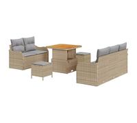 Gecheer Set Divano da Giardino 8 pezzi Beige, design elegante e comfort eccezionale, polyrattan per esterni