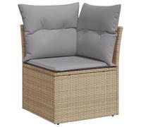 Gecheer Set Divano da Giardino 8 Pezzi con Cuscini Nero Polyrattan Acacia