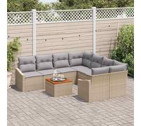 Gecheer Set Divano da Giardino 9 pcs Beige, grigio chiaroSalotto Giardino Complet