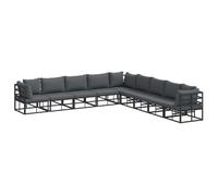 Gecheer Set Divano da Giardino 9 pcs Nero 353 x 353 x 71 cm AlluminioSet lounge da esterno resistente alle