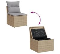 Gecheer Set divano da giardino 9 pezzi con cuscini Beige Rattan AcaciaDivano da giardino cuscini