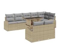 Gecheer Set Divano da Giardino 9 pezzi, Polyrattan Intrecciato, Estetica Moderna, Resistente All'Umidità, Esterno