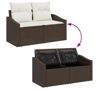 Gecheer Set Divano da Giardino a 7 Pezzi con Cuscini Marrone PolyrattanSet giardino relax