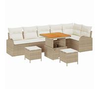 Gecheer Set Divano da Giardino, Comodo Design Intrecciato con Cuscini in Poliestere 80x80x71 cm Polyrattan per Giardino Terrazzo Esterno