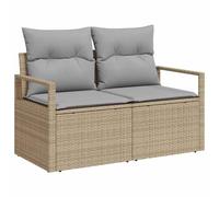 Gecheer Set Divano da Giardino con cuscino 10 pcs beige e grigio chiaroSalotto Giardino Complet